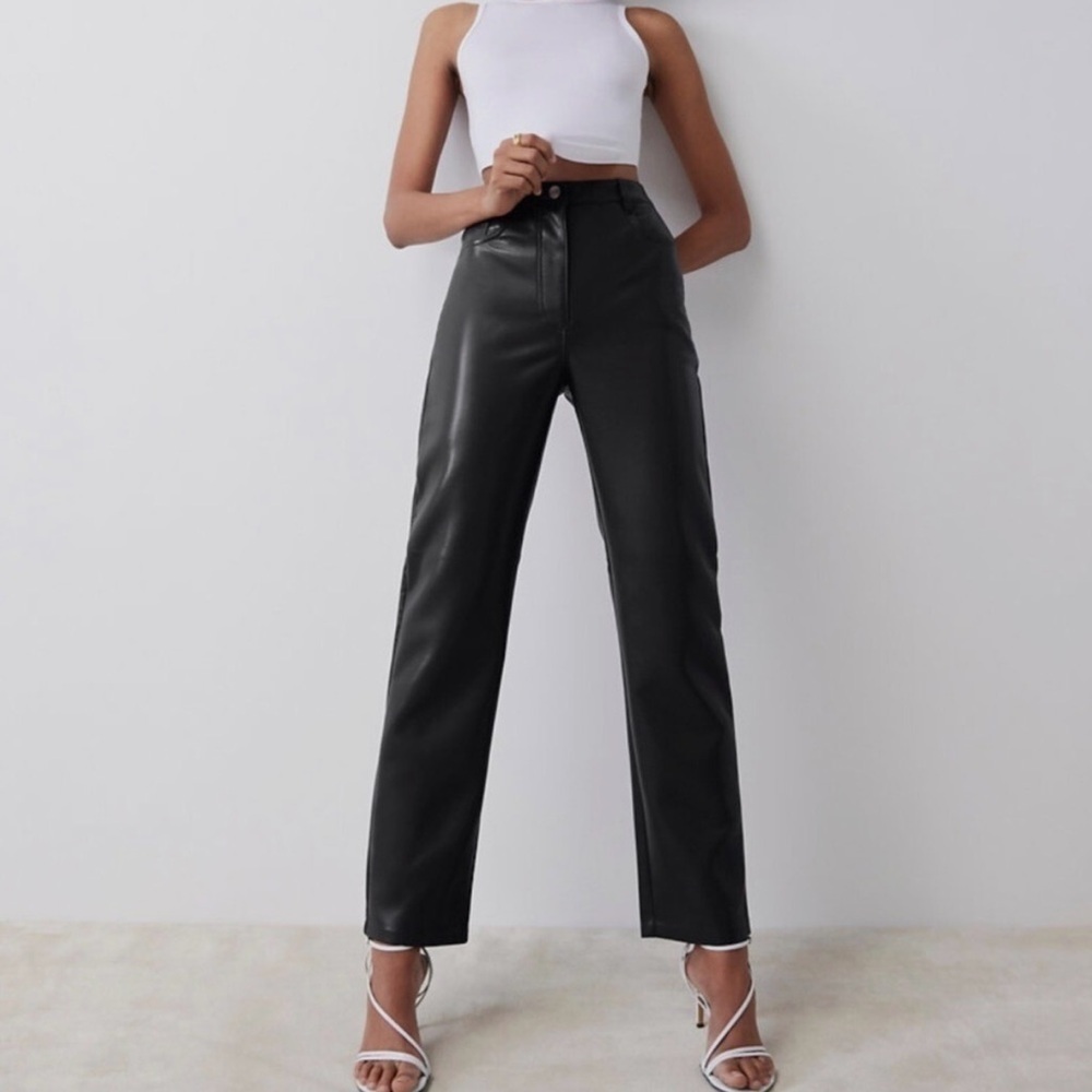 Wilfred x Aritzia Women’s Melina Faux Leather High Rise Straight Leg Pants, 8